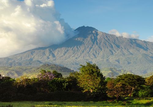 Mount Meru trekking — views over Arusha National Park